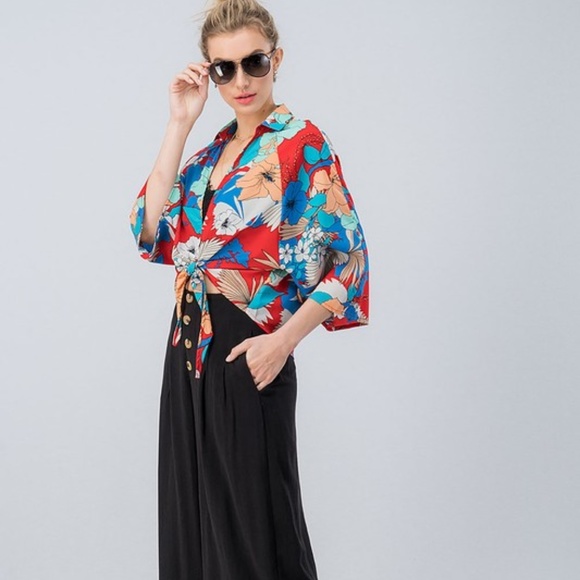 Take Me To The Tropics Red Floral Top - Picture 8 of 8